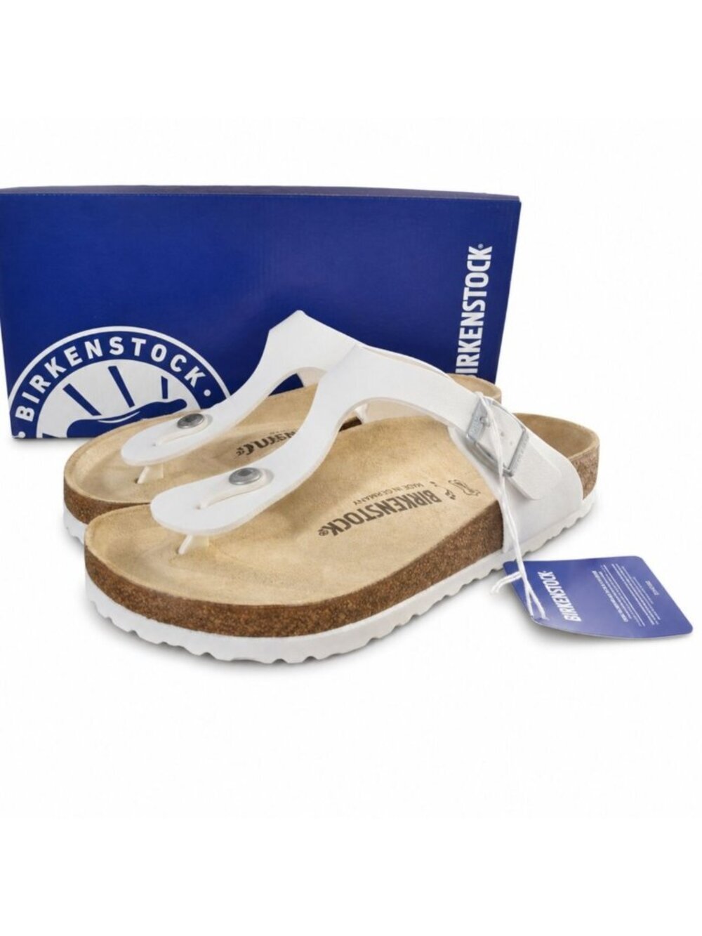 Birkenstock Gizeh White Toe Post Sandals EU 37 Women’s 6 Regular Fit NEW